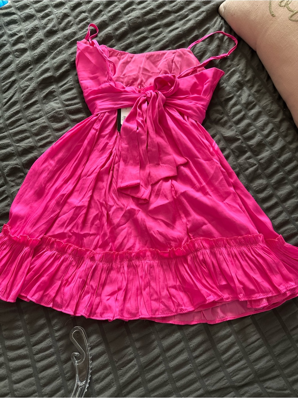 Bright Hot Pink Ruffled Sundress - Picture 2 of 4